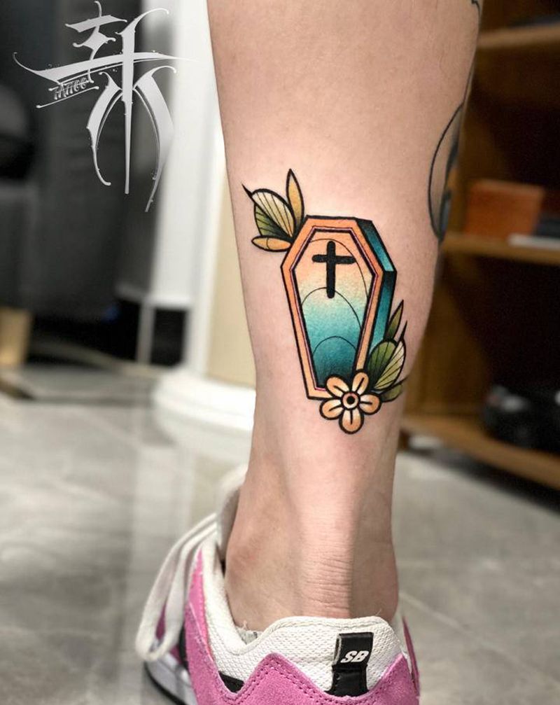 school纹身图片_脚部New School纹身图案