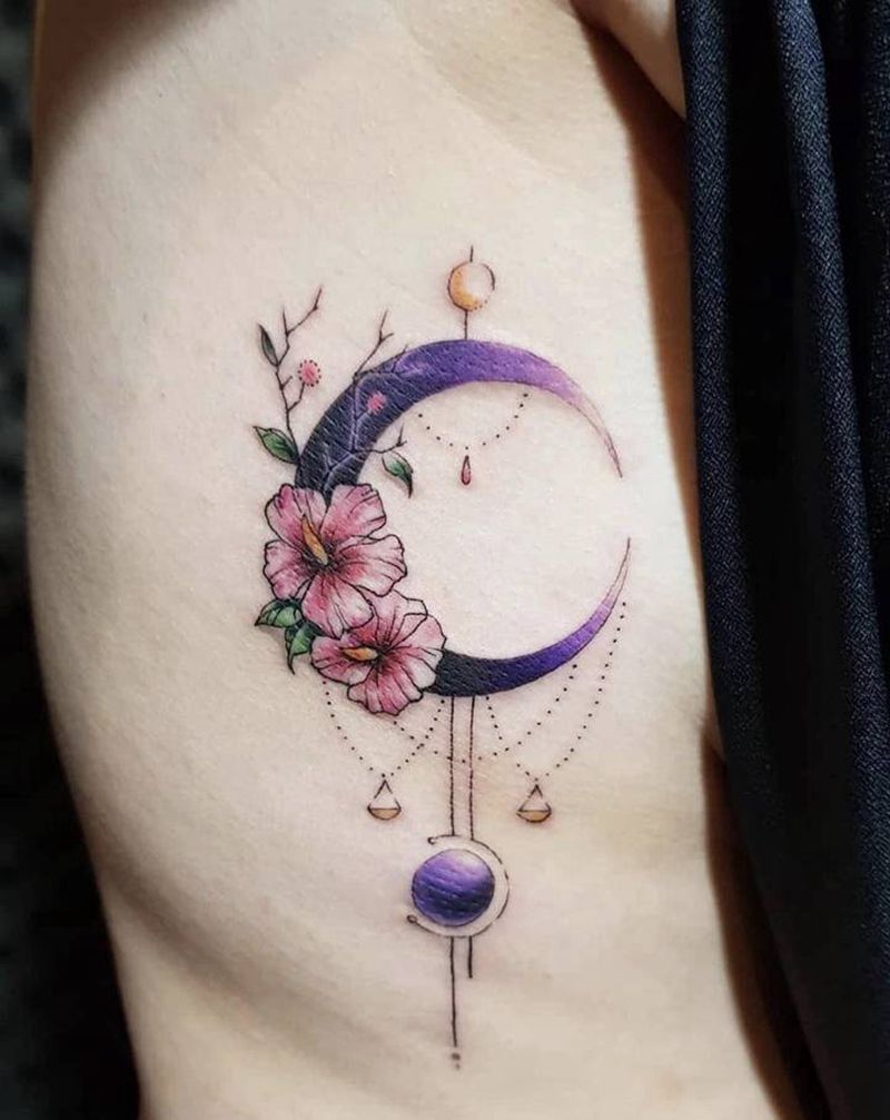 天秤座♎️纹身图片_腰部纹身图案