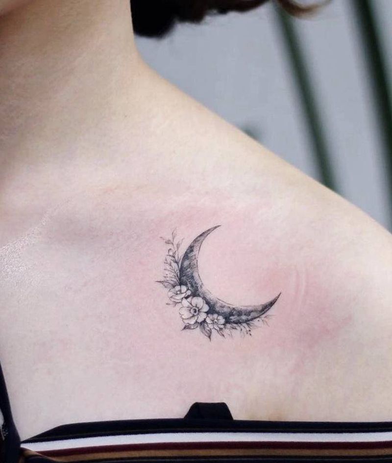 小清新纹身图片_肩部纹身图案