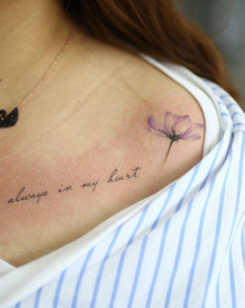 英文纹身图片_胸部纹身图案