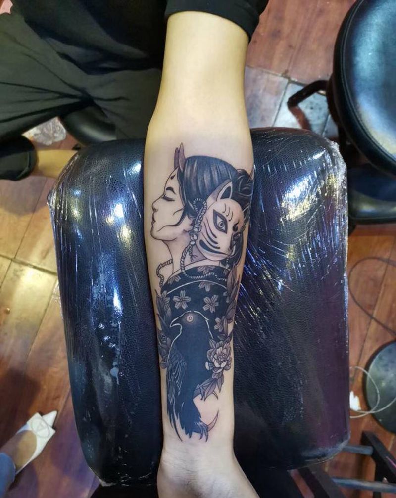 艺妓纹身图片_手臂纹身图案