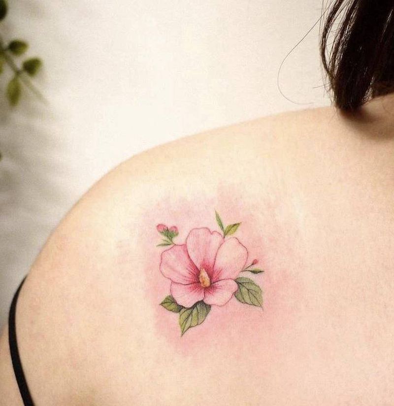 花纹身图片_肩部纹身图案