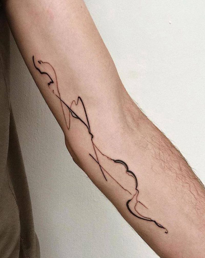 简洁纹身图片_手臂新传统纹身图案