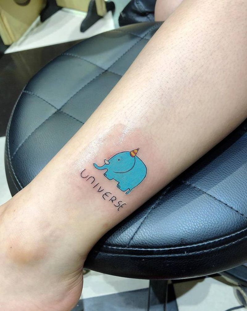 小清新纹身图片_腿部纹身图案