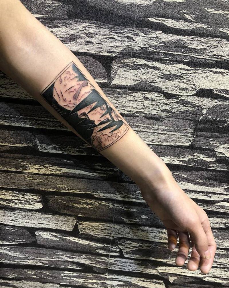 宇智波鼬纹身图片_水墨纹身图案