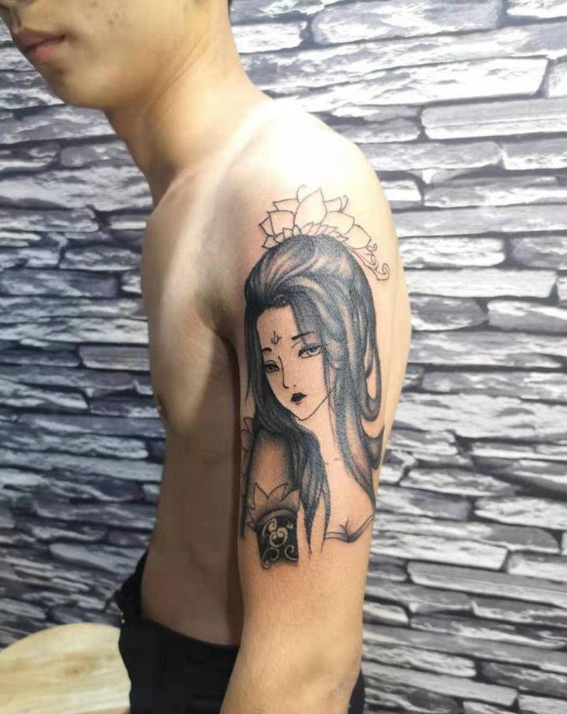 艺妓2.1纹身图片_手臂新传统纹身图案