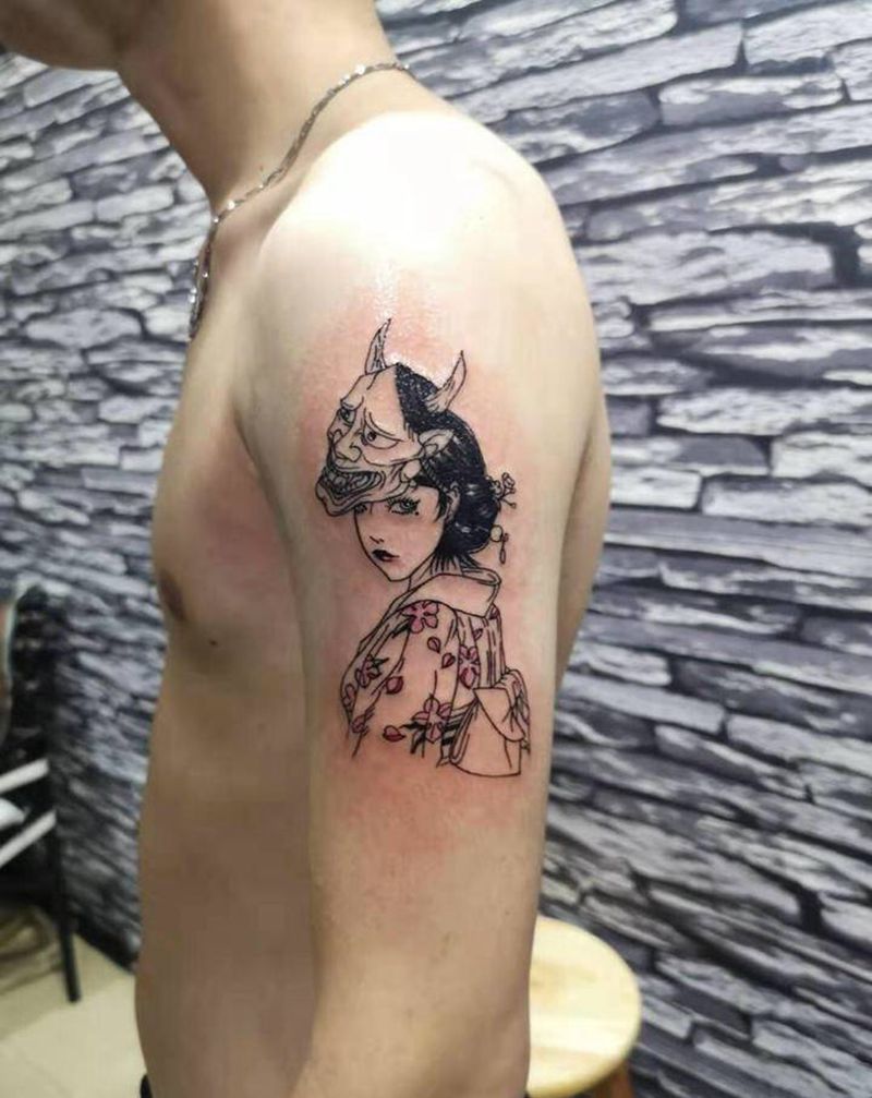 艺妓般若2.3纹身图片_手臂新传统纹身图案