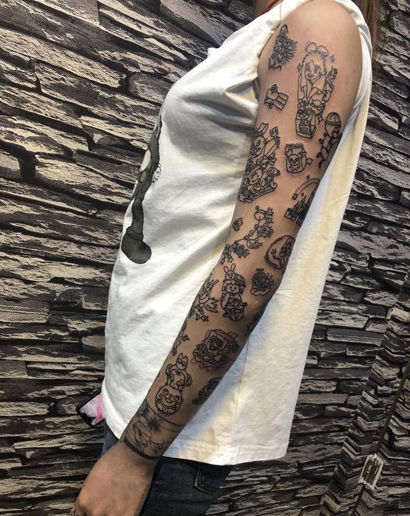 new school纹身图片_手臂New School纹身图案