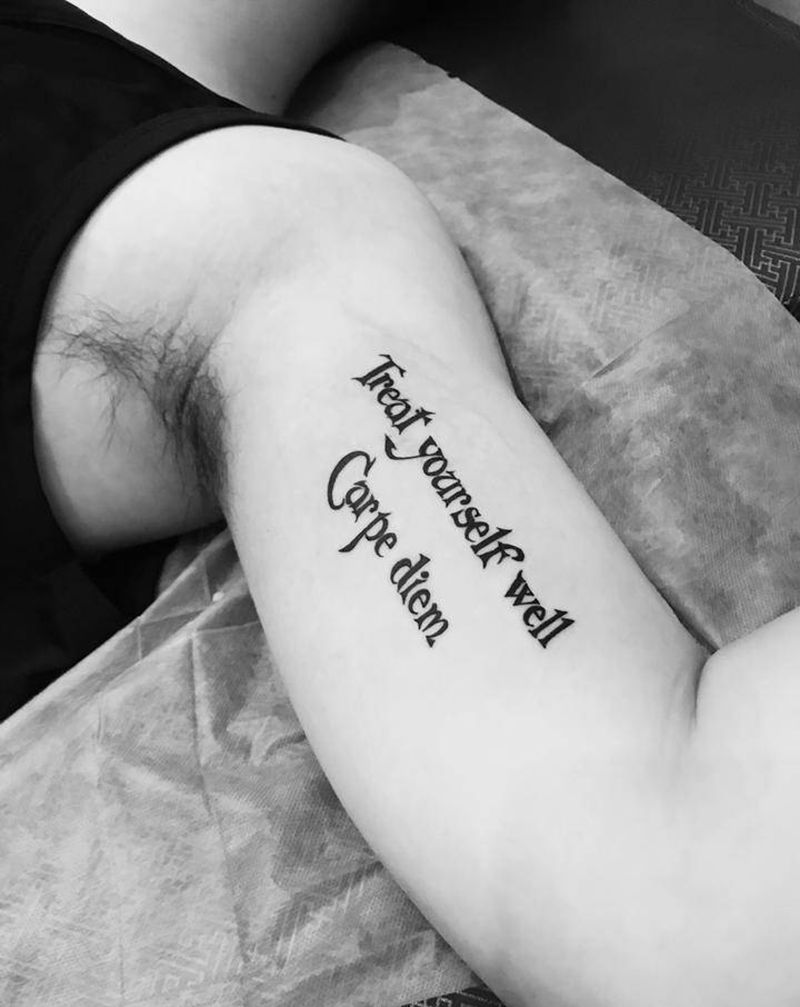 英文纹身纹身图片_手臂花体字纹身图案