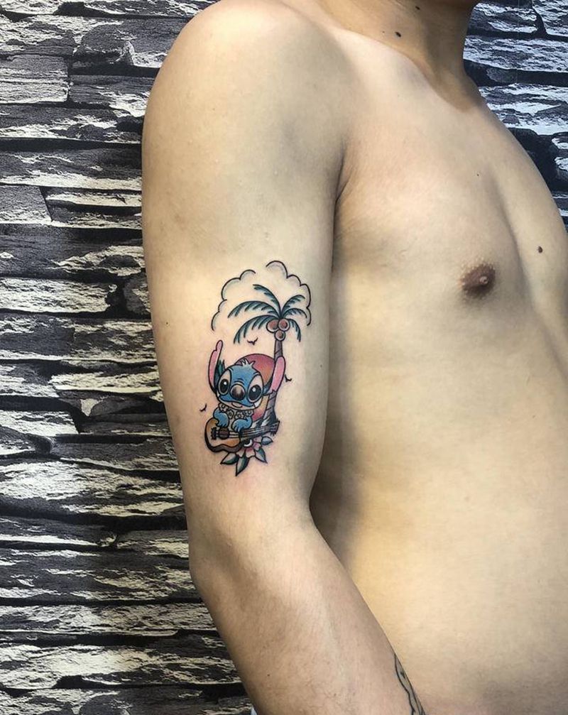 史迪仔纹身图片_手臂New School纹身图案