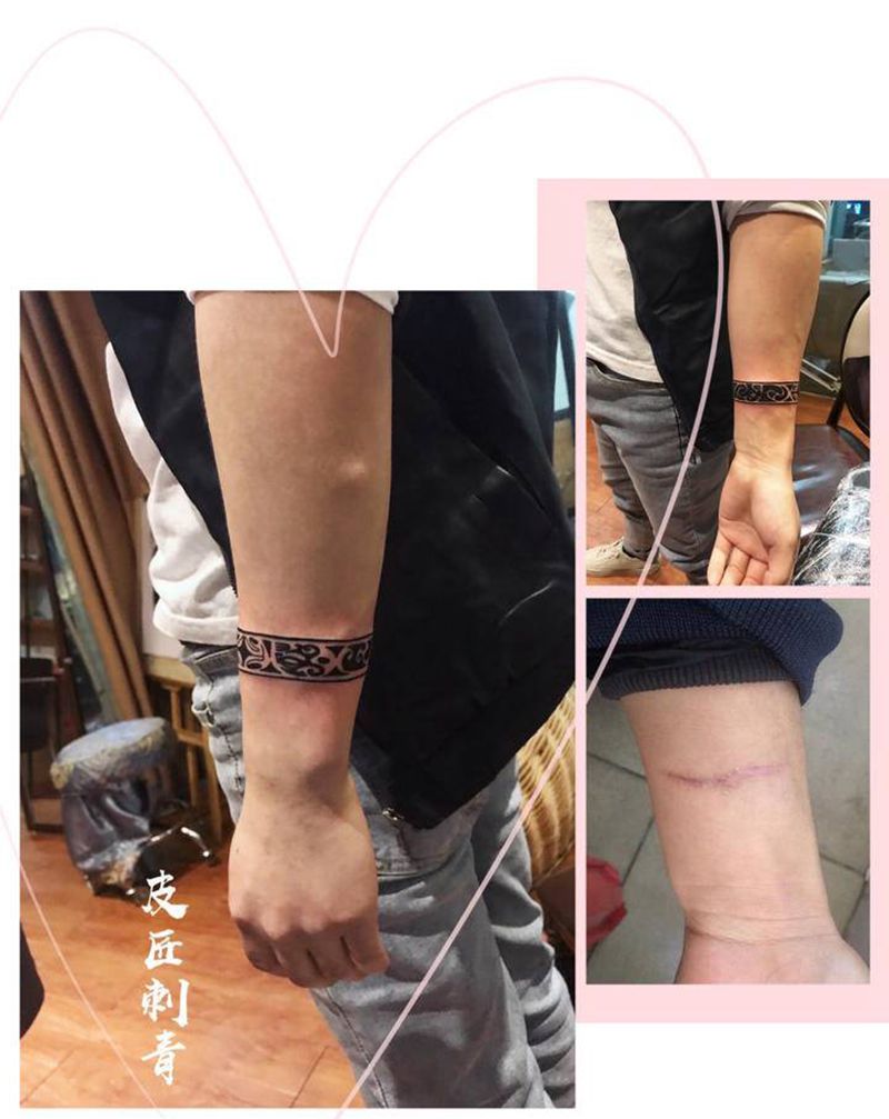 疤痕遮盖纹身图片_手部图腾纹身图案