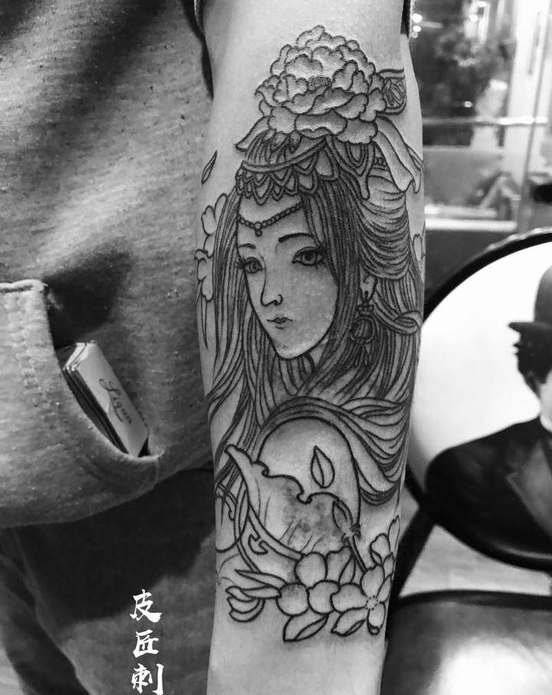 未完成，线条纹身纹身图片_手臂纹身图案