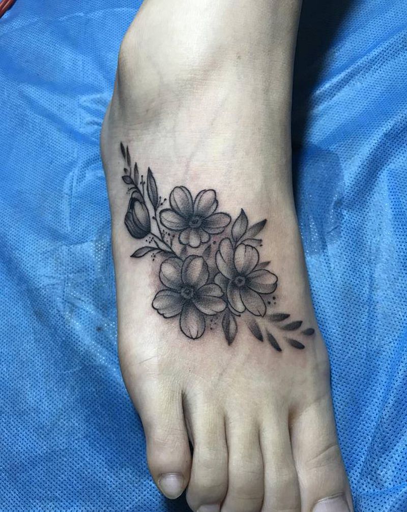 素花纹身纹身图片_手部新传统纹身图案