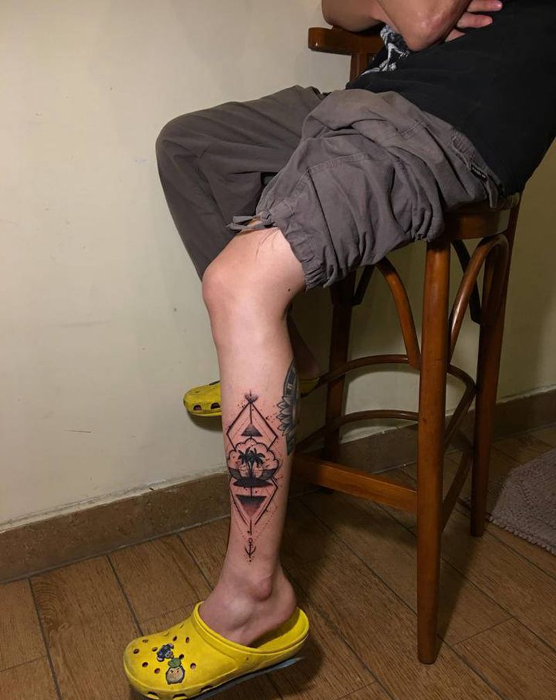 -纹身图片_腿部纹身图案