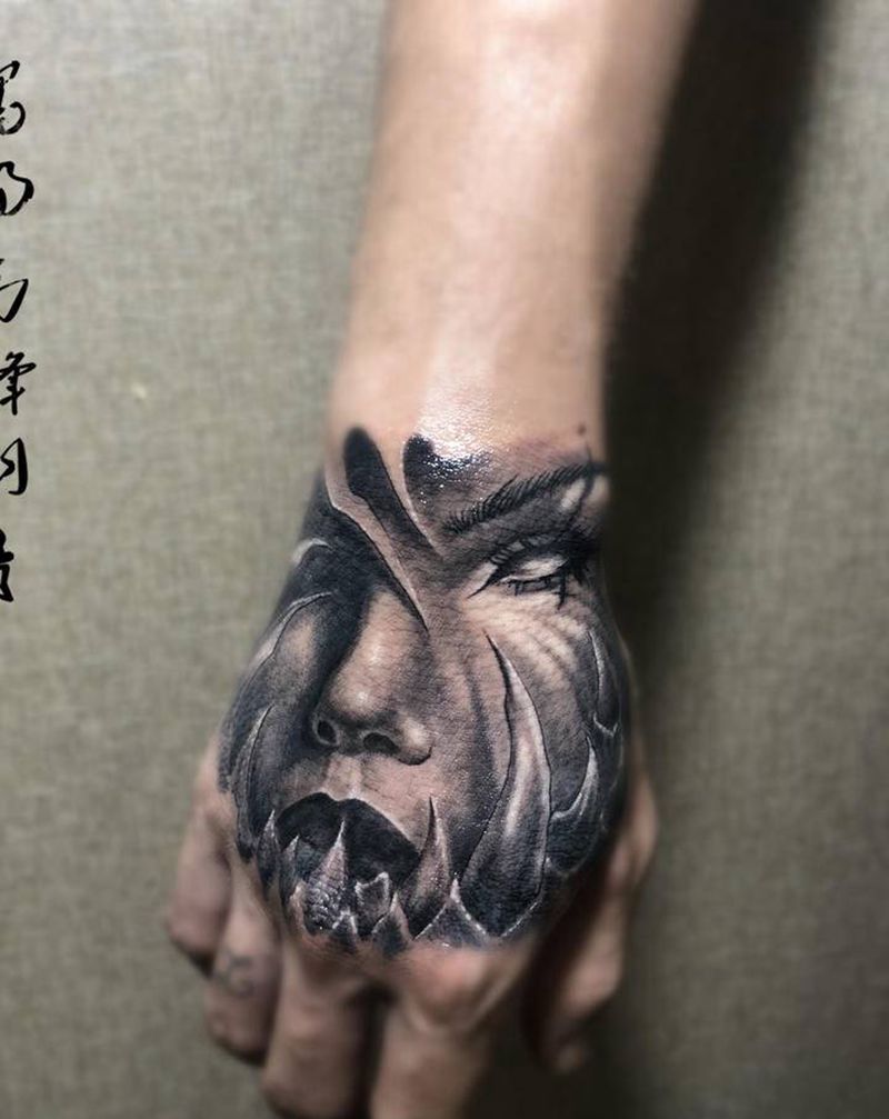欧美手背纹身图片_手部欧美写实手背纹身图案