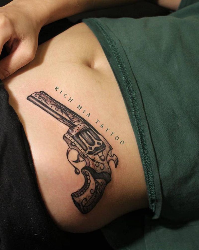 -纹身图片_腰部纹身图案