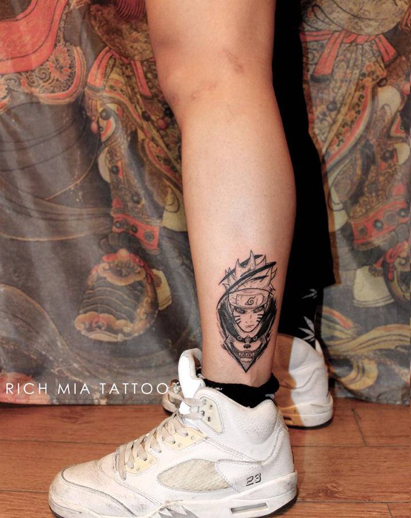 -纹身图片_腿部纹身图案