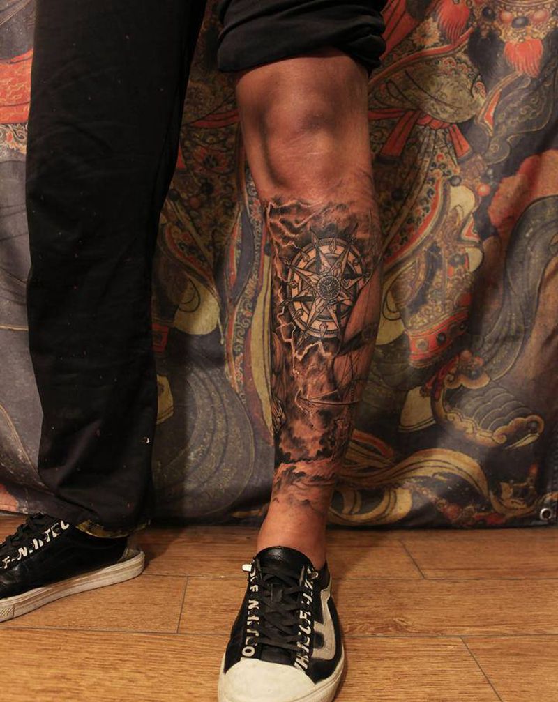 -纹身图片_腿部纹身图案