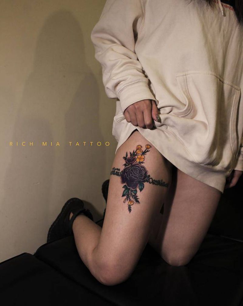 -纹身图片_腿部纹身图案