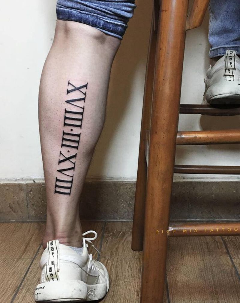 -纹身图片_腿部纹身图案