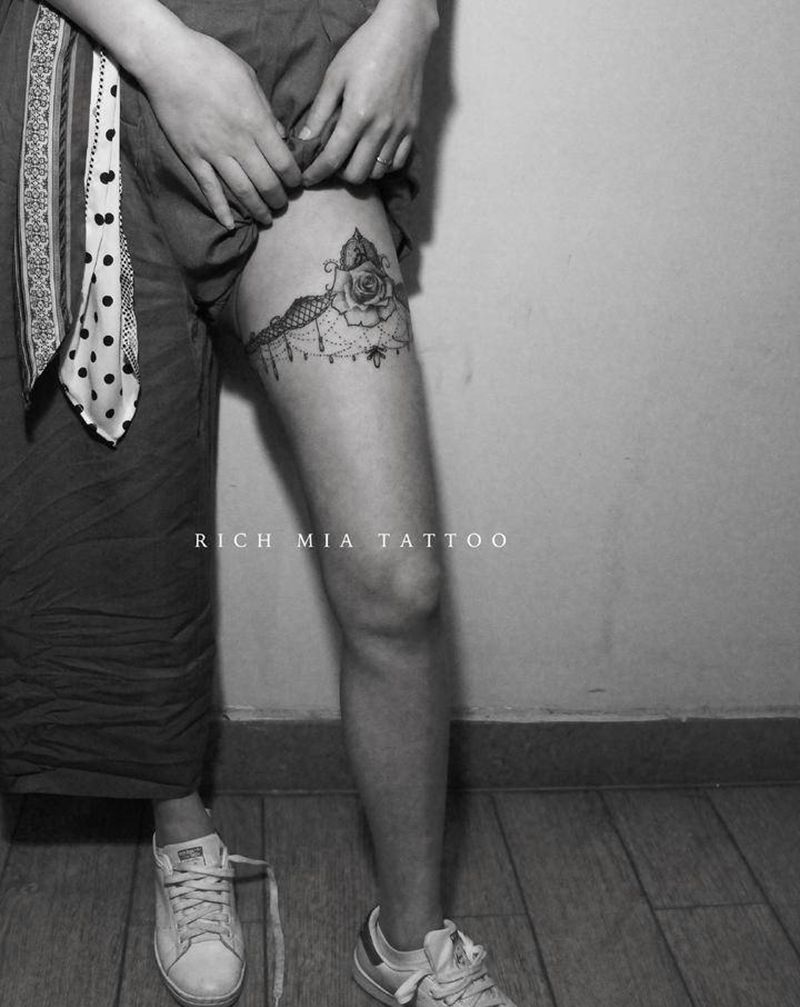 -纹身图片_腿部纹身图案