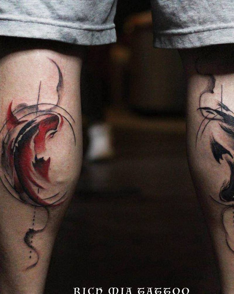 -纹身图片_腿部纹身图案