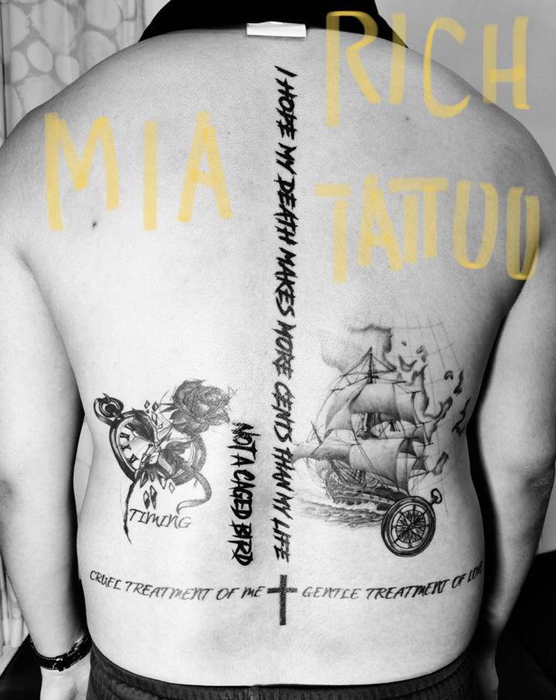 -纹身图片_腰部纹身图案