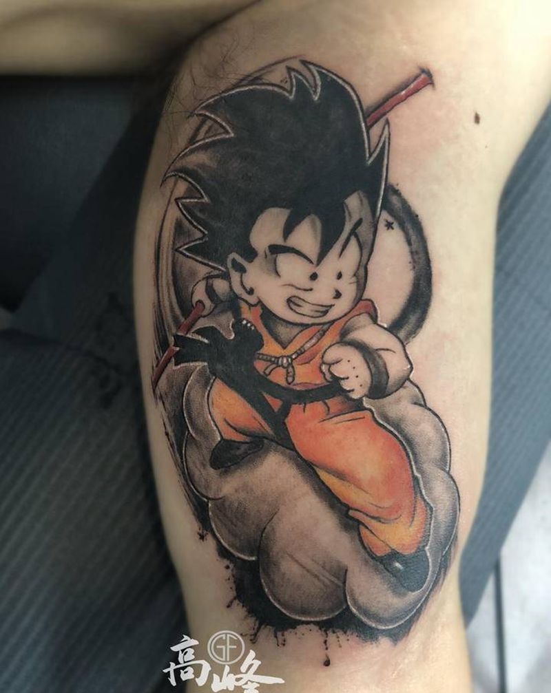 卡通版孙悟空纹身图片_手部欧美写实孙悟空卡通赛亚人纹身图案