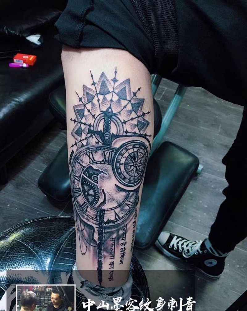 欧美风格纹身图片_腿部手臂欧美风格纹身图案