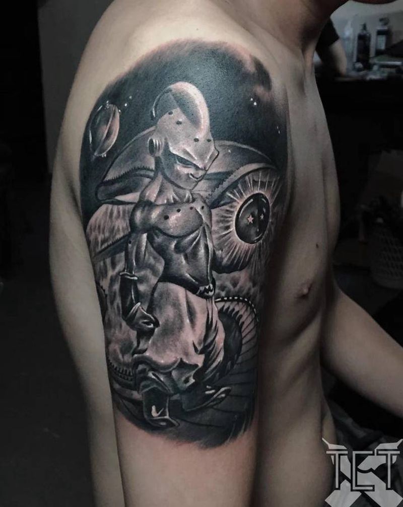 魔人布欧纹身图片_肩部纹身图案