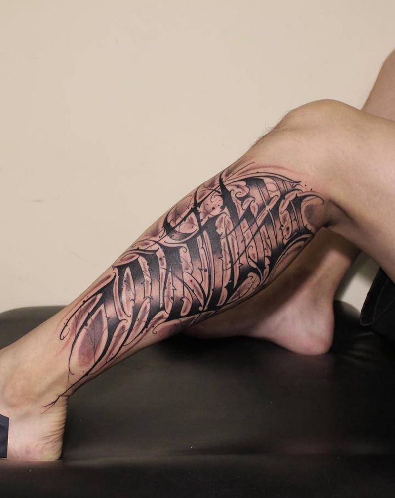 -纹身图片_腿部纹身图案