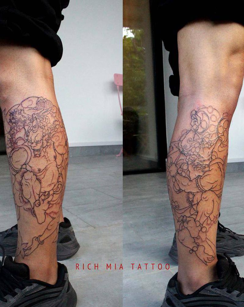 -纹身图片_腿部纹身图案