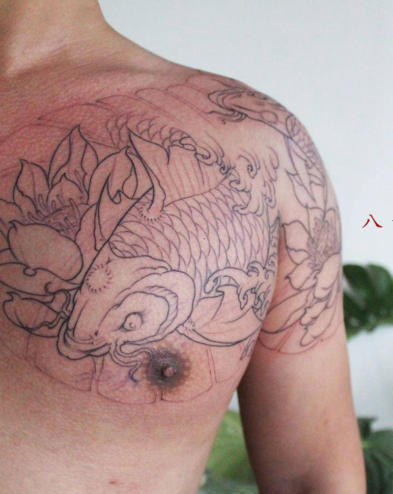 -纹身图片_胸部手臂纹身图案