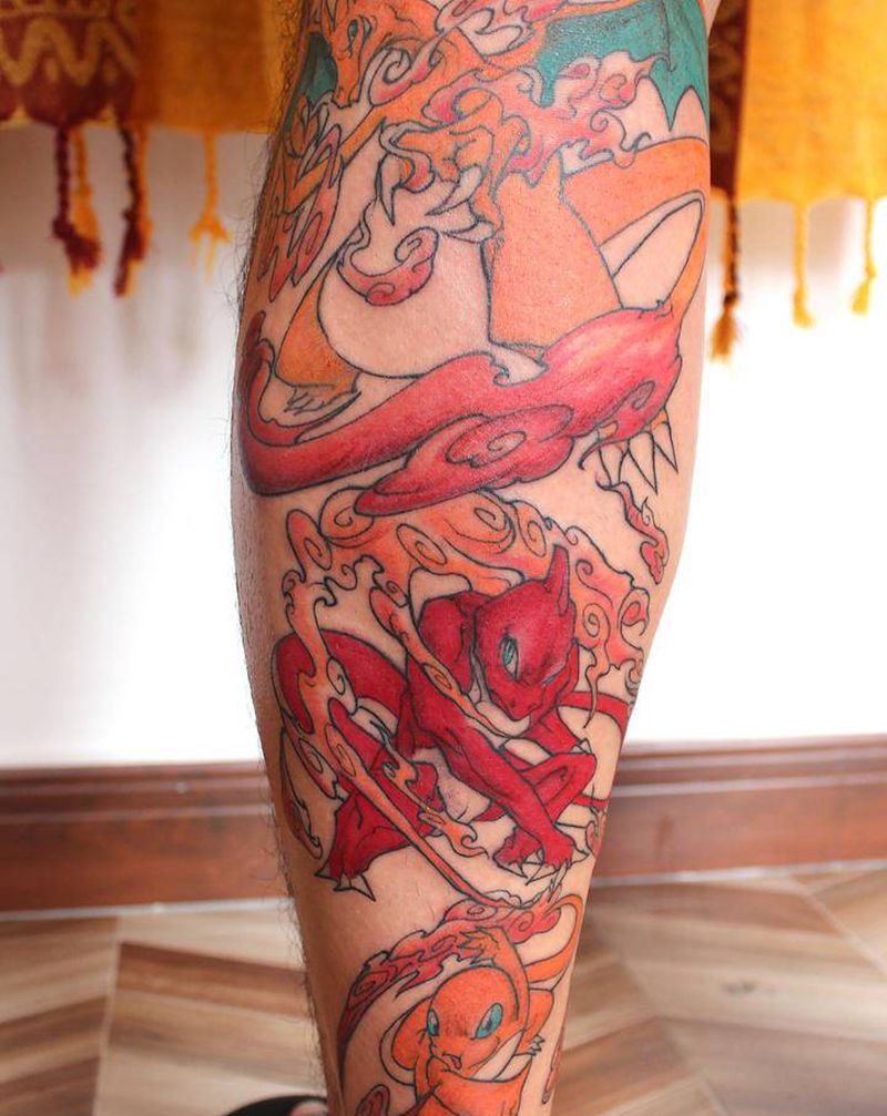 -纹身图片_腿部纹身图案