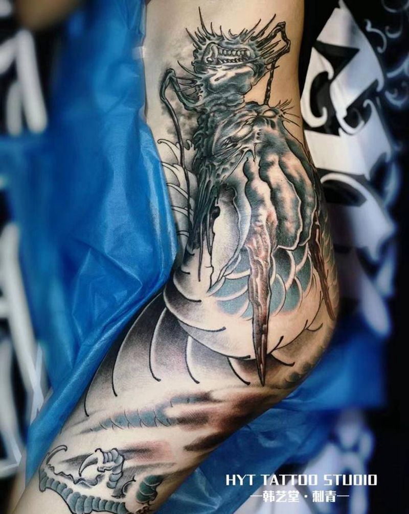 新传统龙·纹身图片_腰部腹部新传统纹身图案