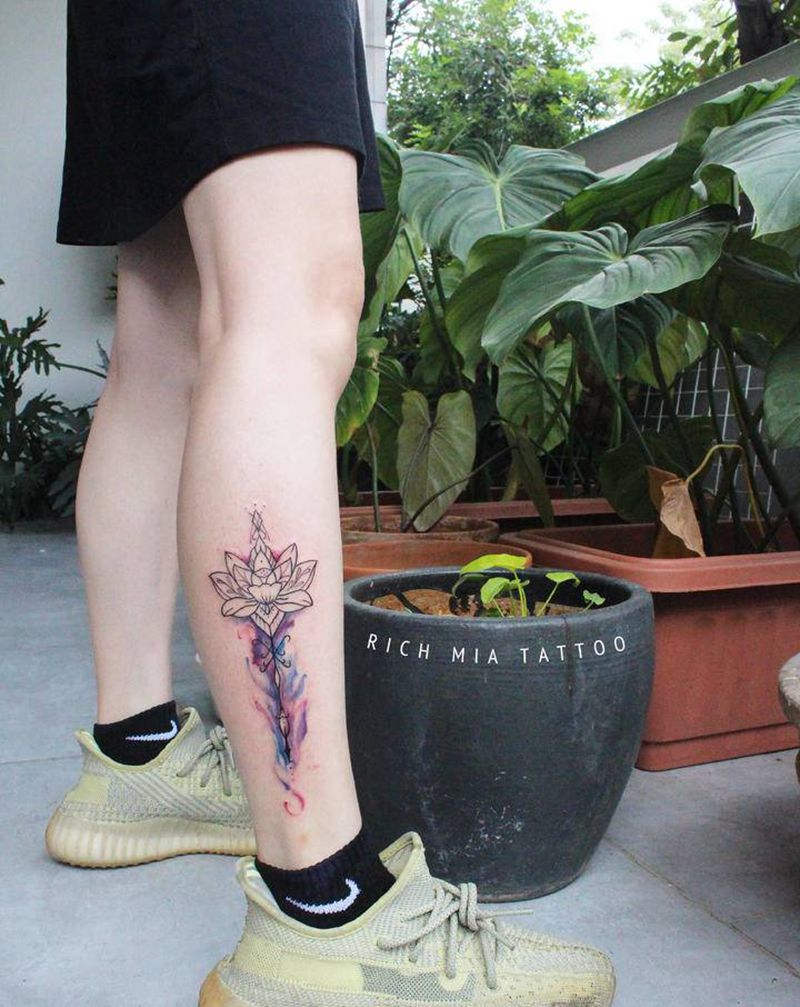 -纹身图片_腿部纹身图案