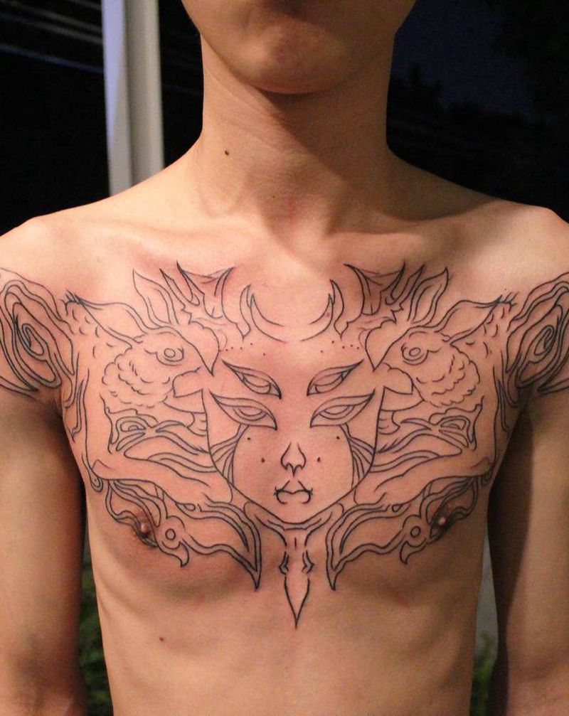 -纹身图片_胸部纹身图案