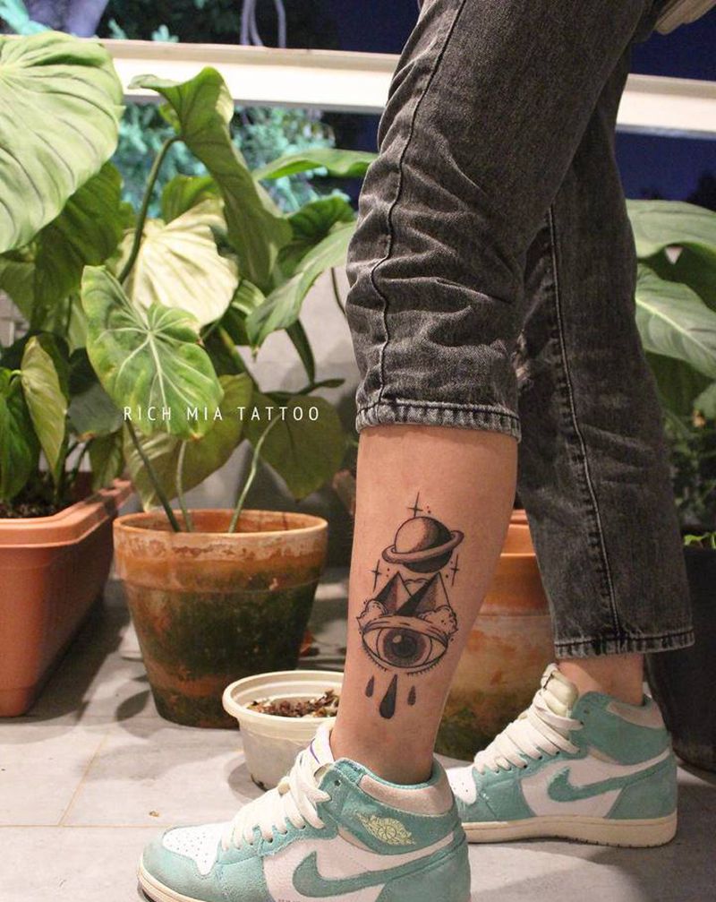 -纹身图片_腿部纹身图案