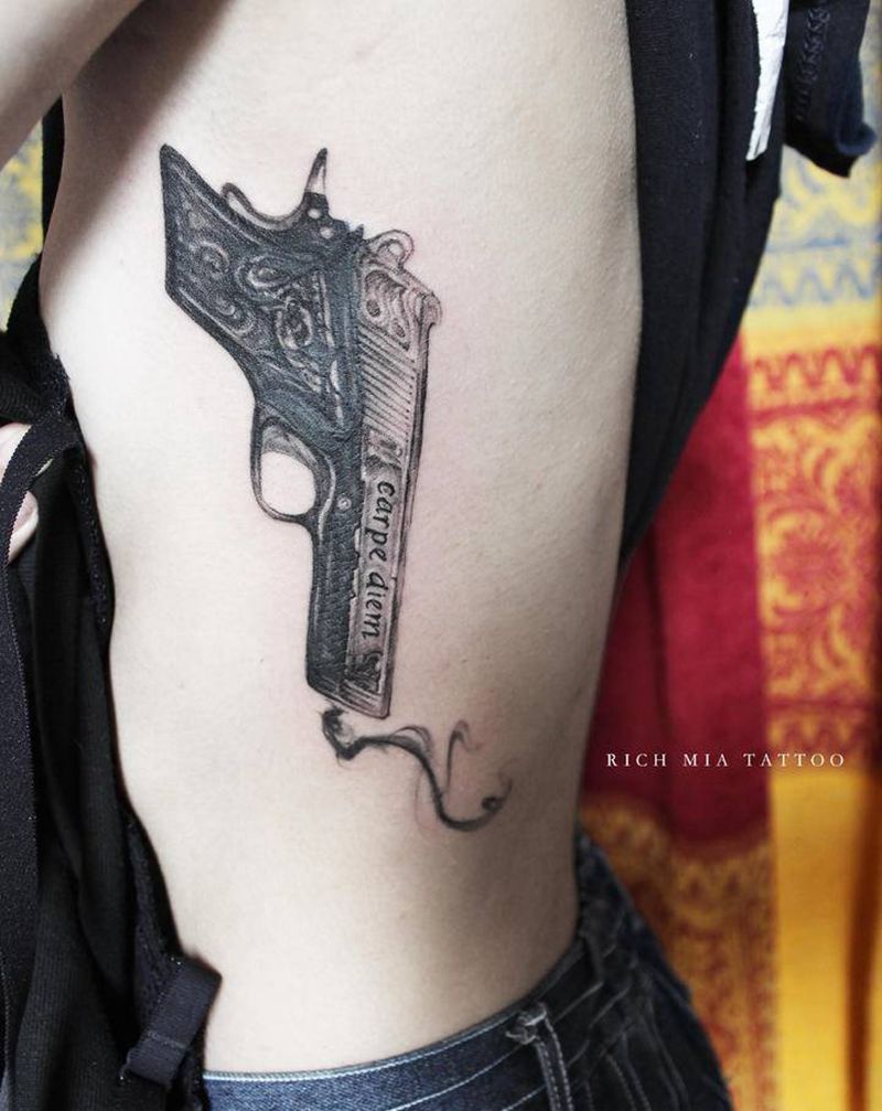 -纹身图片_腰部纹身图案