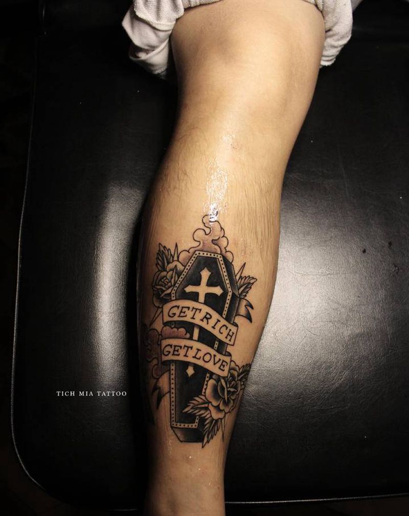 -纹身图片_腿部纹身图案