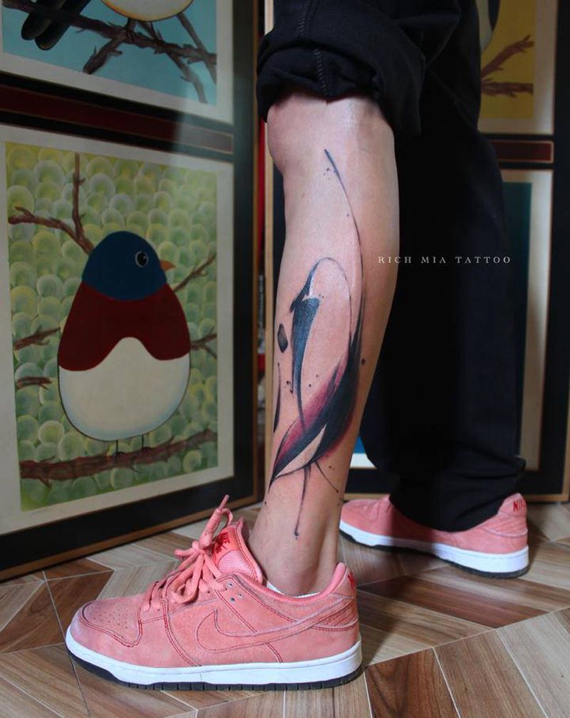 -纹身图片_腿部纹身图案