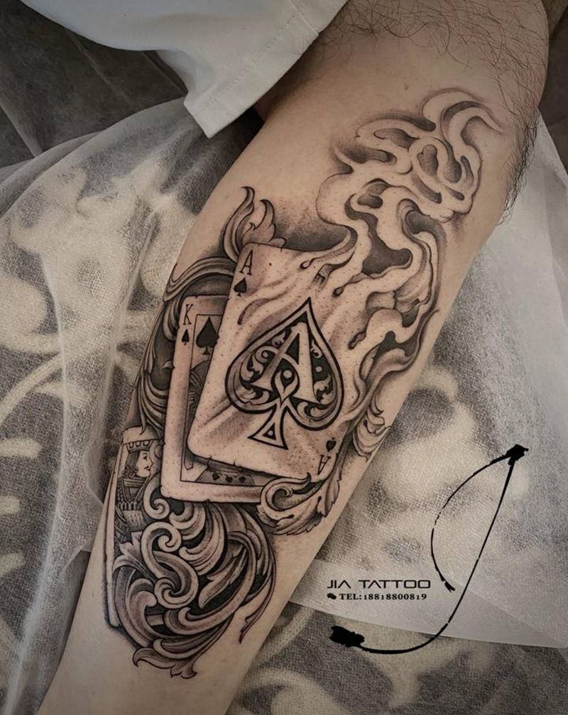 朴克纹身图片_腿部脚部欧美写实纹身图案