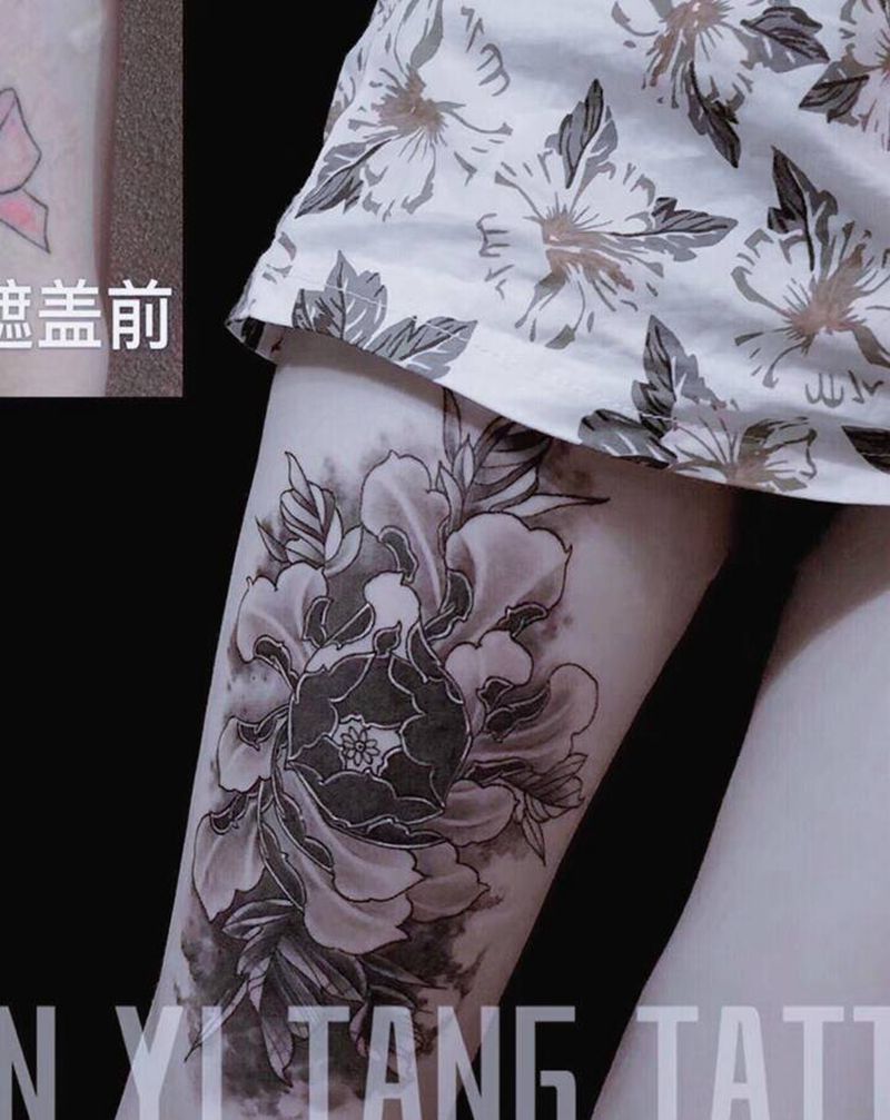 遮盖#纹身图片_脚部老传统纹身图案