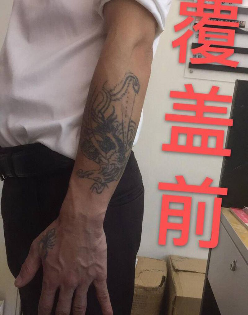 凤凰传奇纹身图片_手臂手部新传统水彩纹身图案