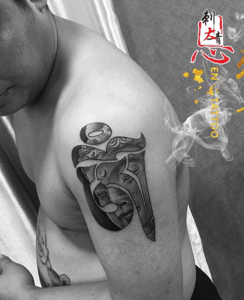 佛纹身图片_手臂点刺新传统纹身图案