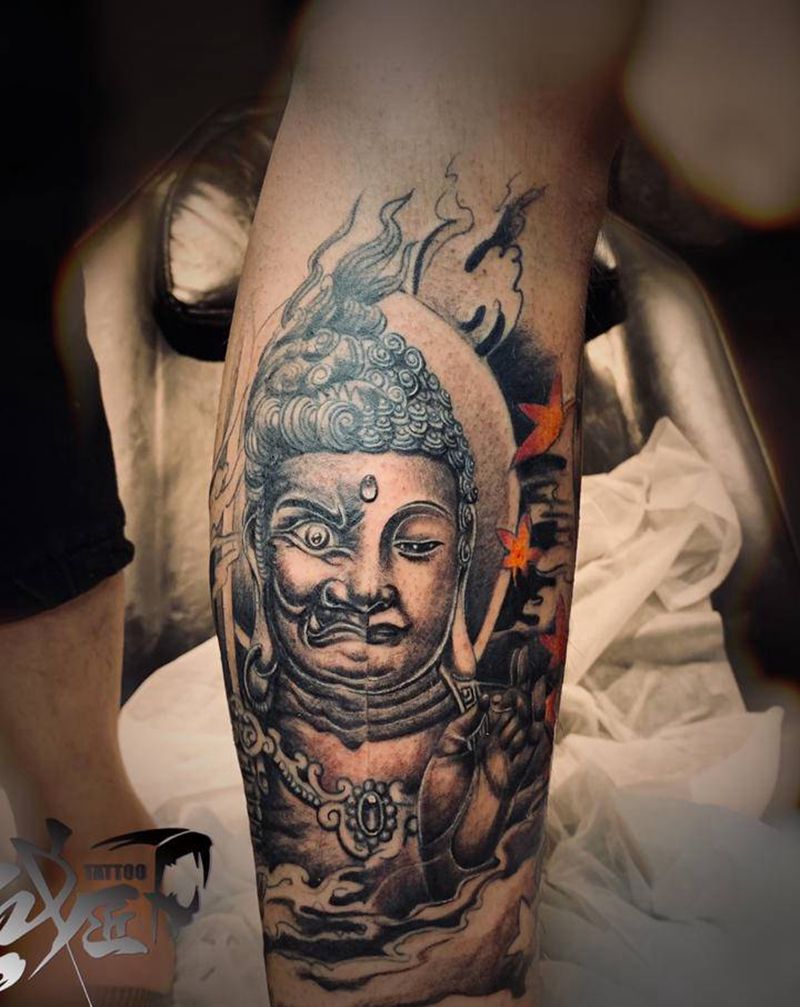 善恶纹身图片_脚部纹身图案