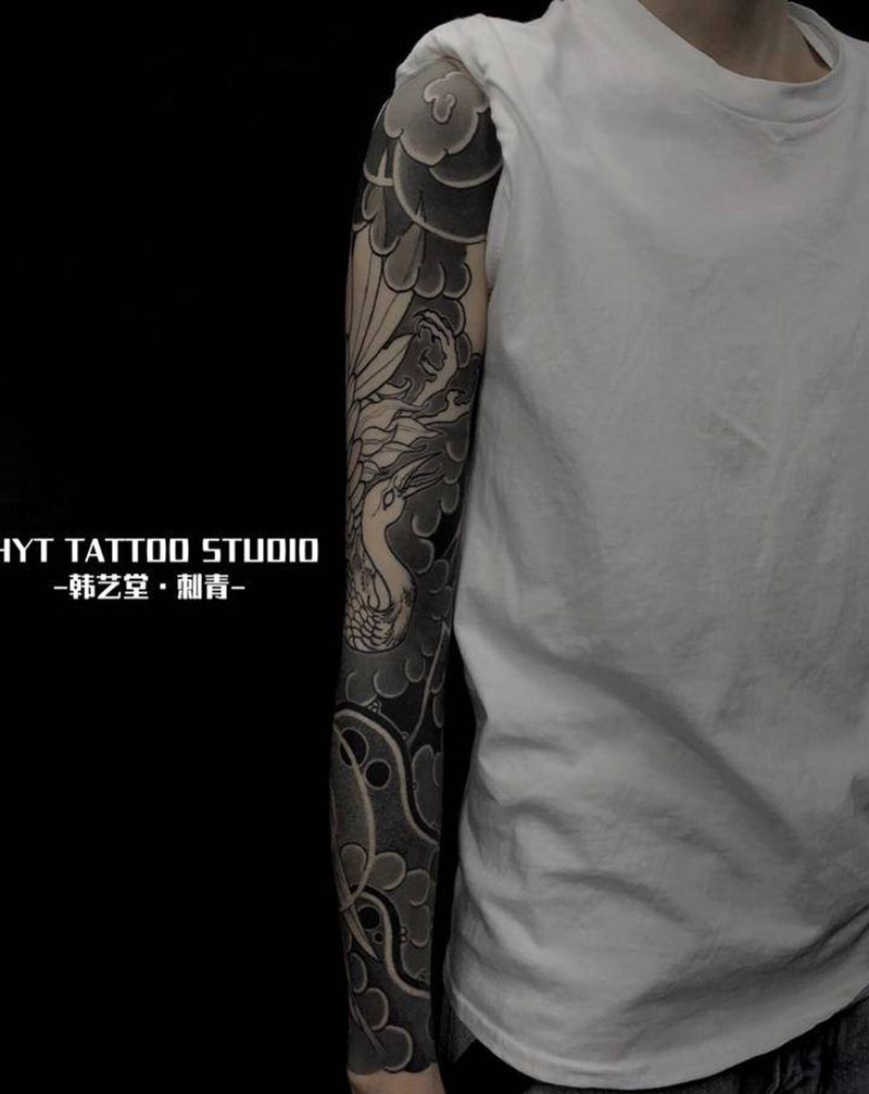 鹤纹身图片_手臂手部纹身图案