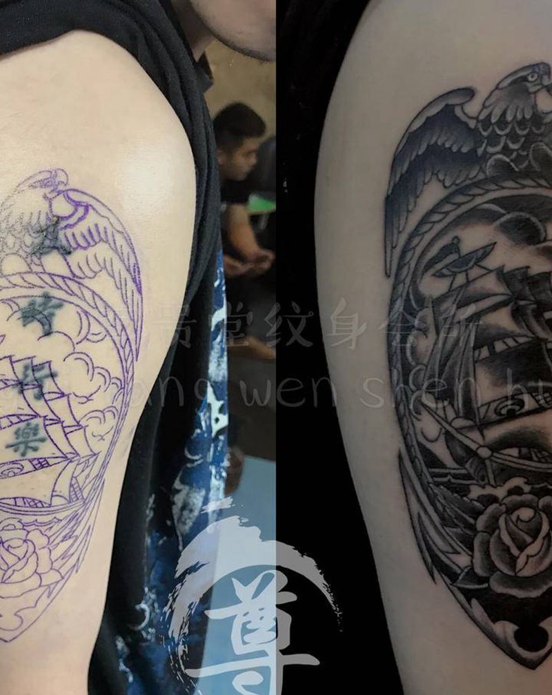 school遮盖纹身图片_手臂New School纹身图案