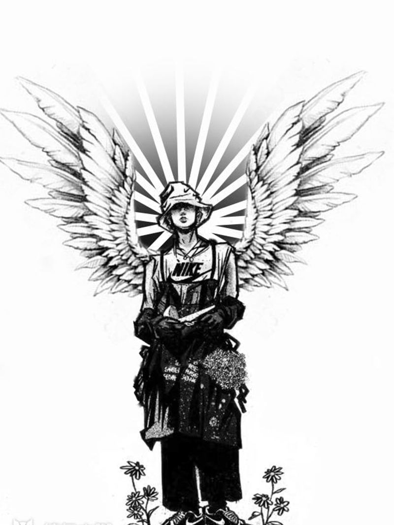 权志龙纹身图片_背部颈部新传统欧美写实纹身图案