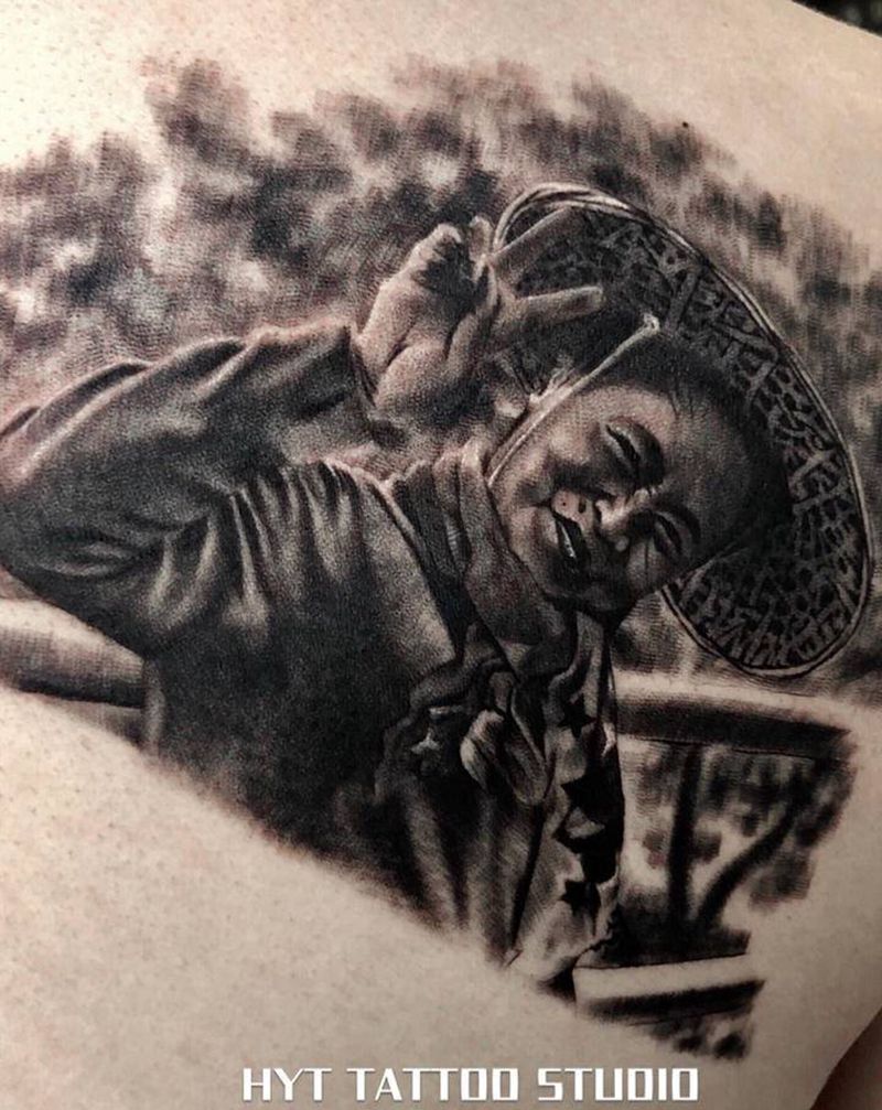 肖像纹身图片_肩部纹身图案